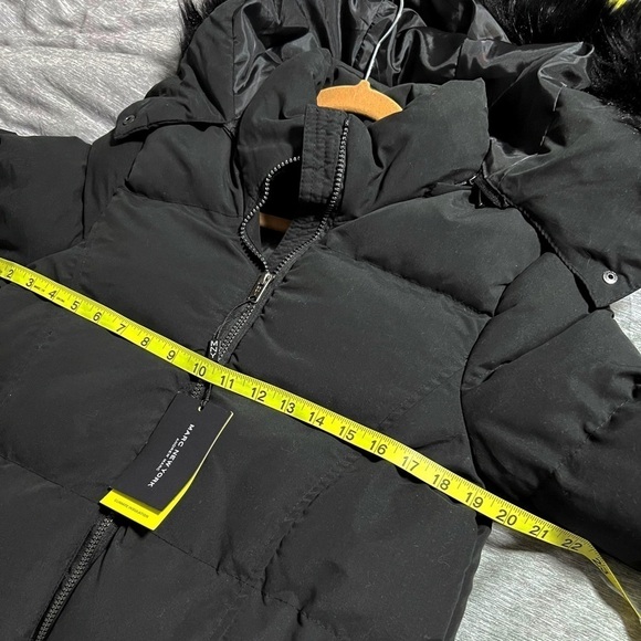 ANDREW Marc Black Tambos Long Puffer Faux Fur Trim Hood Jacket - Picture 14 of 14